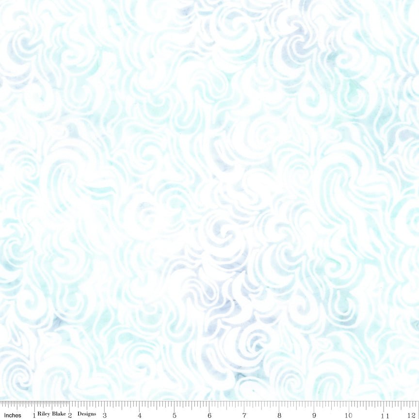 Sunken Treasure Expressions Batik Quilt Fabric - Currents in Powdered Pastels Multi - BT23716-121