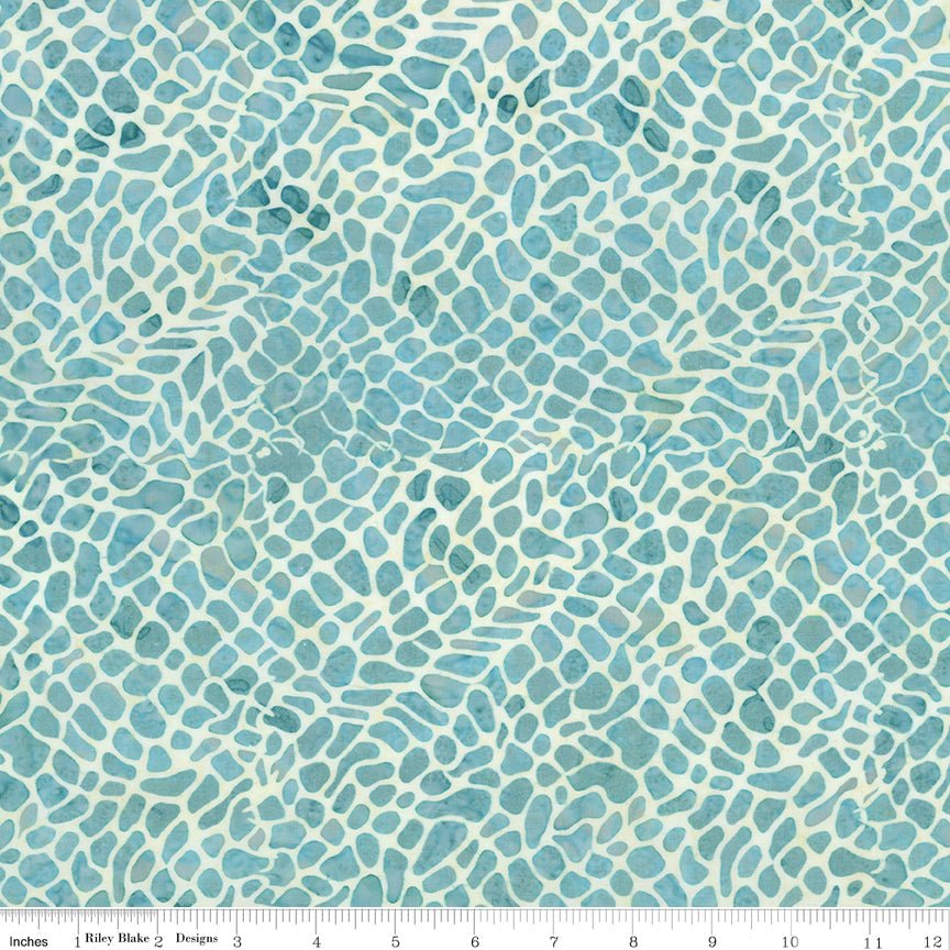Sunken Treasure Expressions Batik Quilt Fabric - Net in Peek-a-Blue Aqua - BT23715-700