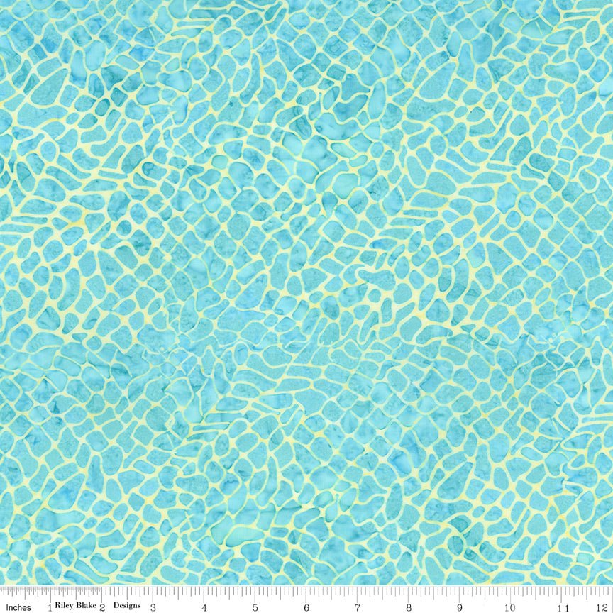 Sunken Treasure Expressions Batik Quilt Fabric - Net in Stardust Splash Aqua - BT23715-287